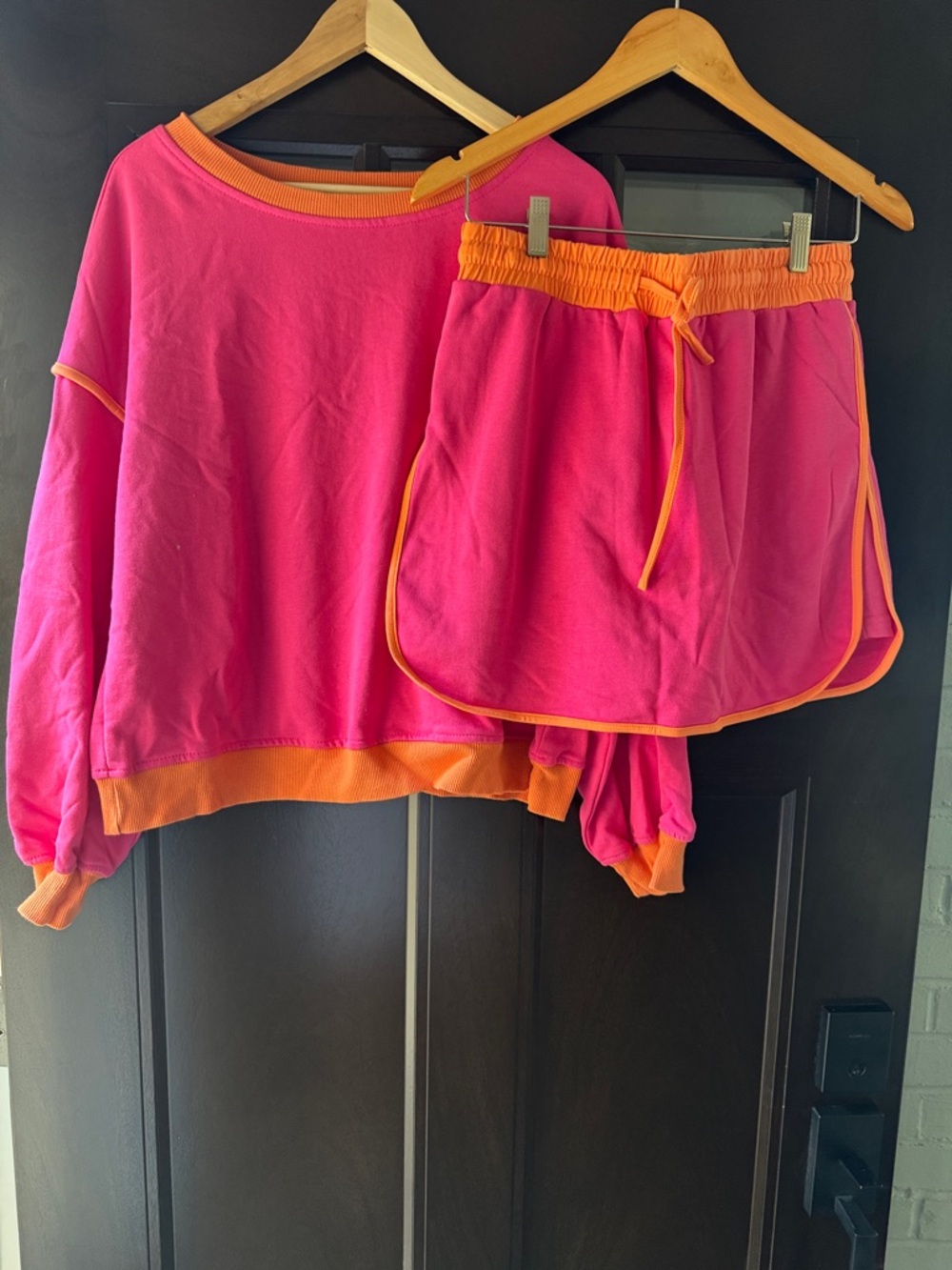 Hot Pink and Orange Cozy Sweatshirt & Skort Set
